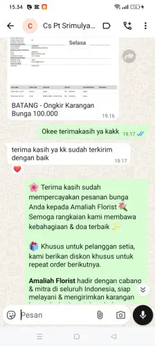 Testimonial Papan Bunga cimenga