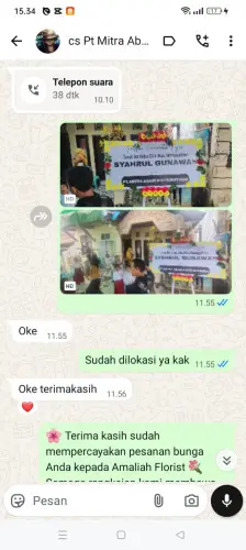 Testimonial Papan Bunga cimenga
