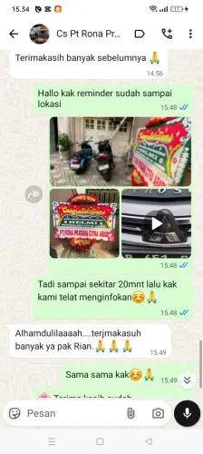 Testimonial Papan Bunga cimenga